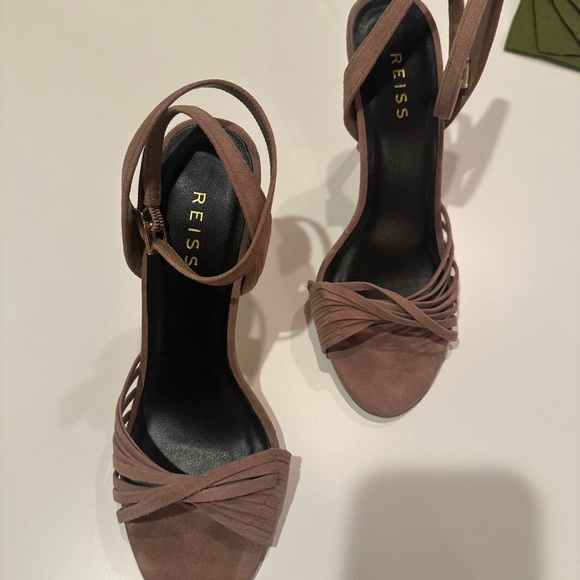 Reiss Strappy Heels in Tan/Mauve - Picture 2 of 5